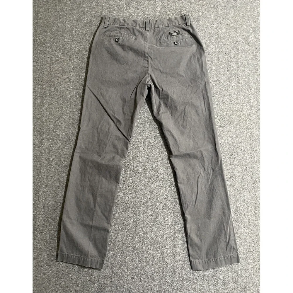 Banana Republic Aiden Chino Men Gray Flat Front Straight Leg Pants 33x34